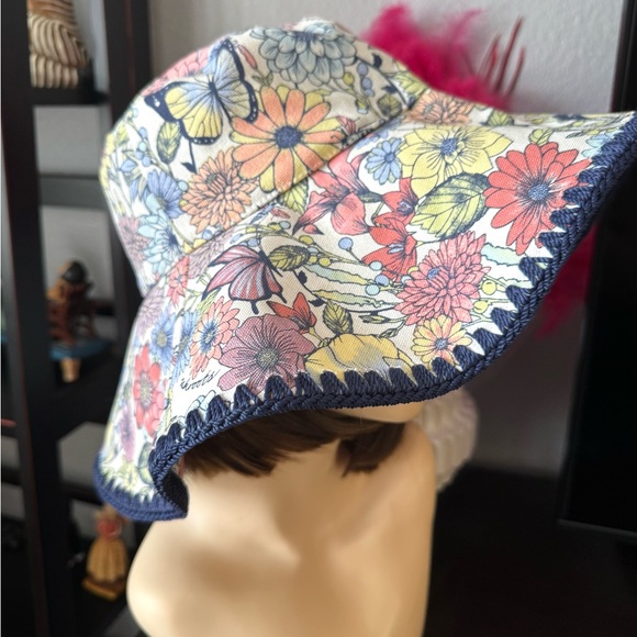 Sakroots Floral Wide Brim Hat with Navy Trim main image 6